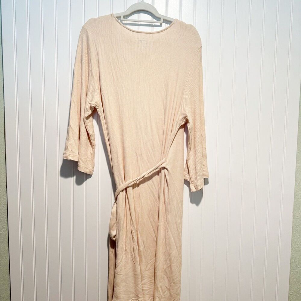 Caden Lane Waffle Bamboo Knit Maternity Robe Oatmeal One Size - Picture 8 of 8